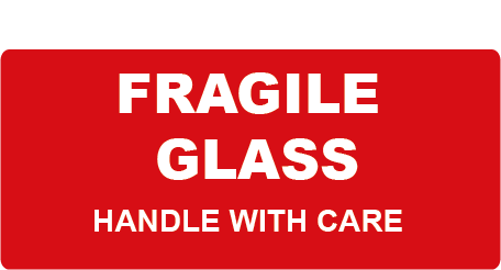 Fragile Glass Handle With Care Rectangle Shipping Labels